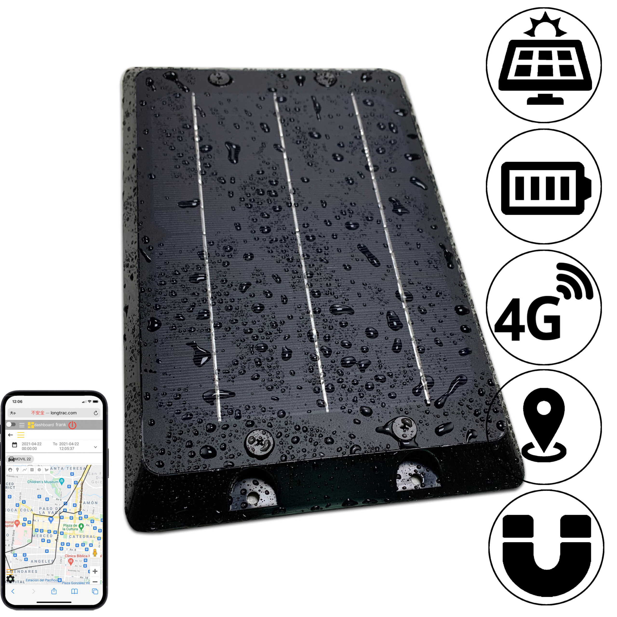 solar gps tracker with temperature monitoring